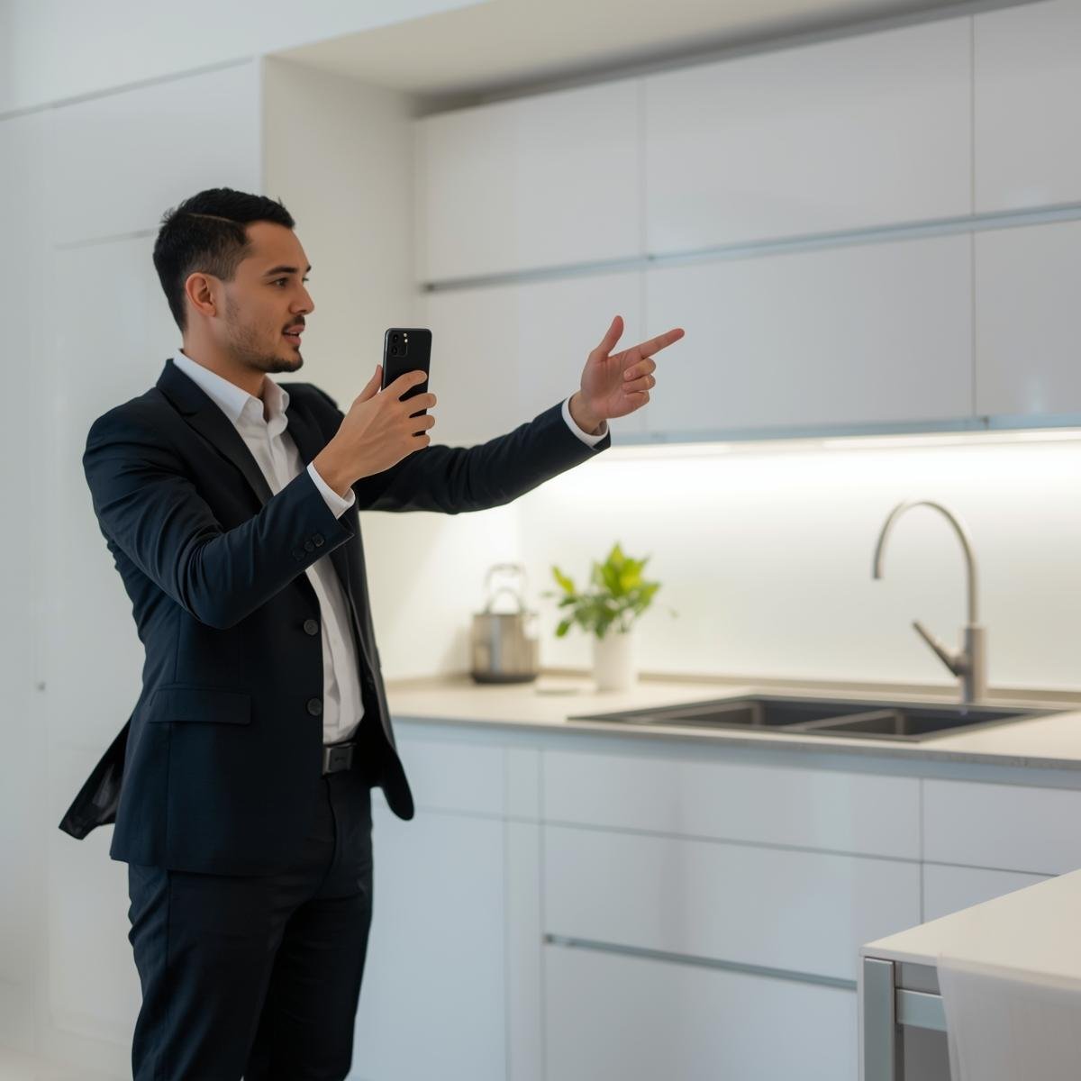 Agent showing kitchen 3