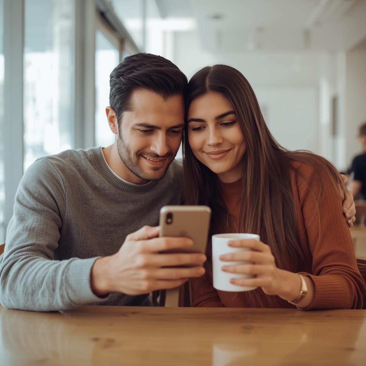 Buyers looking at phone 1